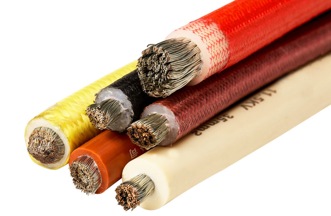 Industrial Fiberglass Braided Wire Silicone Rubber Insulation 600V 200C