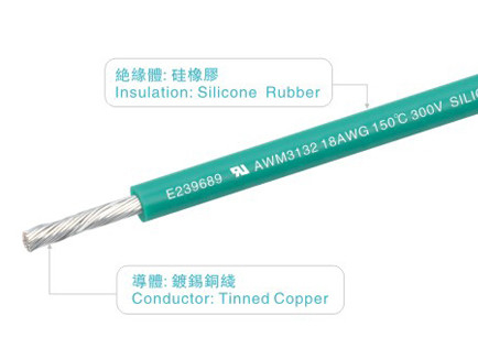 300V 150C Silicone Rubber Insulated Wire Cables UL758 AWM3132 18AWG FT2 Home Appliance Light