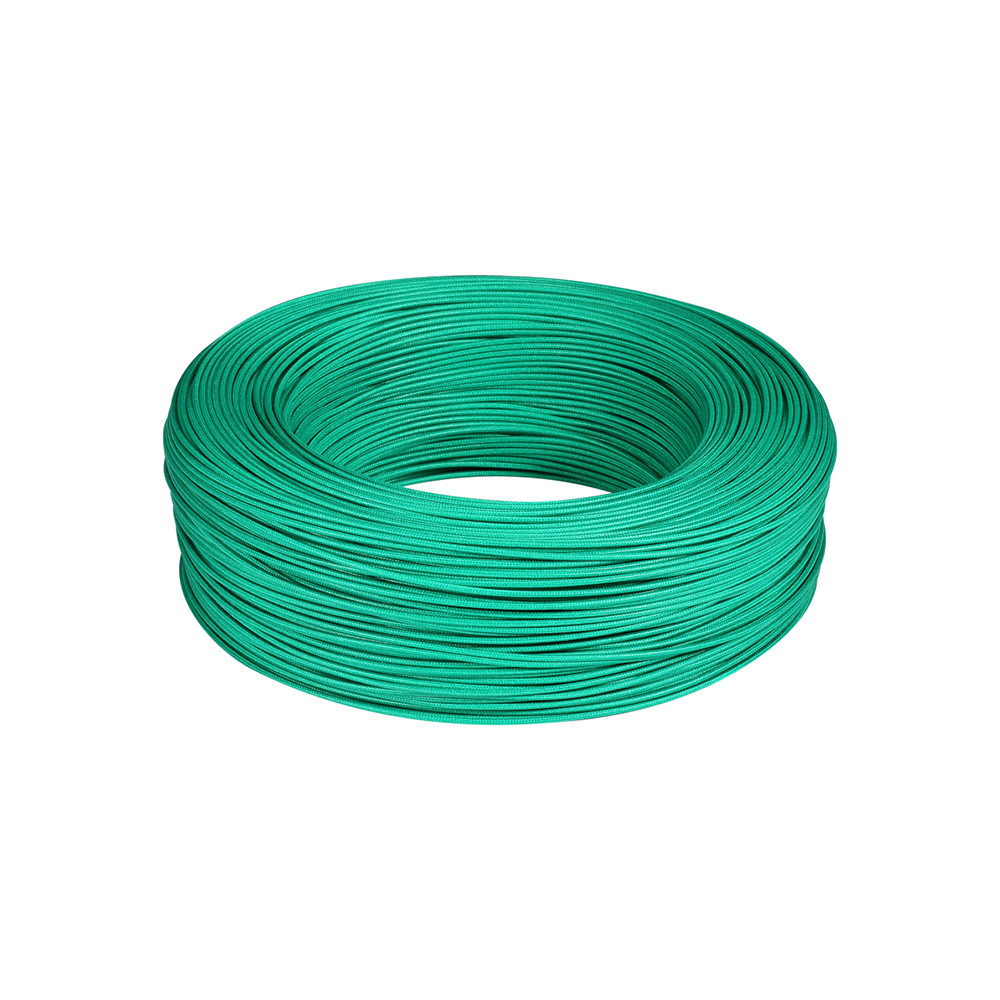 Awm3122 Flexible High Voltage Silicone Rubber Insulation Wire Fiberglass Braiding Cable Green