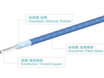 12AWG 600V/200C Silicone Rubber Cables UL3074 Blue For Heater