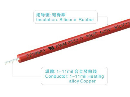 FT2 Red Silicone Rubber Insulated Cable UL3350 600V / 200C For Robot