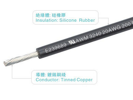 UL3240 600V 200C 10-28AWG Silicone Rubber Wires and Cables for Home Appliance Heater and Industrial Power