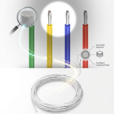 Super Flexible Silicone Insulated Hook Up Wire 600V 200C Soft High Temperature Resistance UL3135