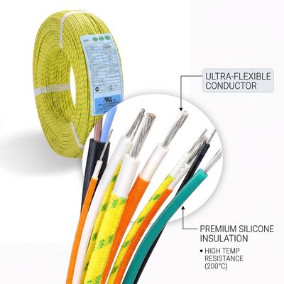 Super Flexible Silicone Insulated Hook Up Wire 600V 200C Soft High Temperature Resistance UL3135
